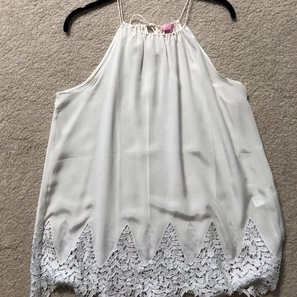 Lilly Pulitzer Tops - Lilly Pulitzer Diem Silk Lace Hem Top NWOT